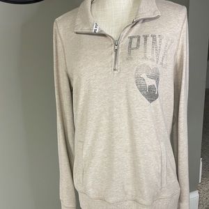 Victoria’s Secret Pink brand 1/4 zip sweatshirt- Medium -good condition